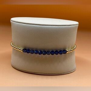 Gold (14K) Filled Beaded Bracelet; Austrian crystal beads;Sweat & waterproof.